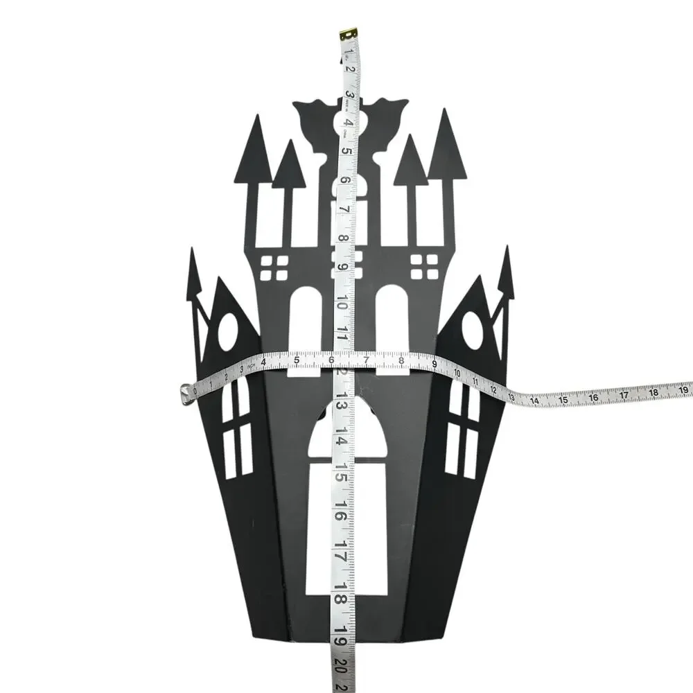 Black Metal Gothic Academy Haunted House Tealight Candle Holder Halloween Decor